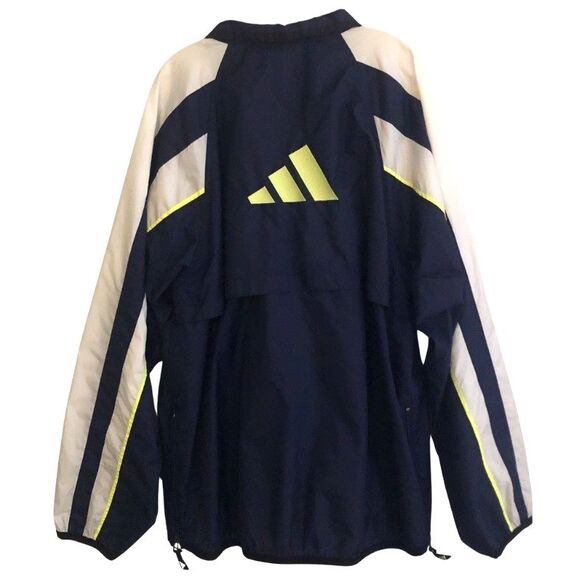 Adidas 3 Stripe Full Zip Windbreaker Jacket Mens Size XL Wooshing 90s VTG Neon - Picture 7 of 16